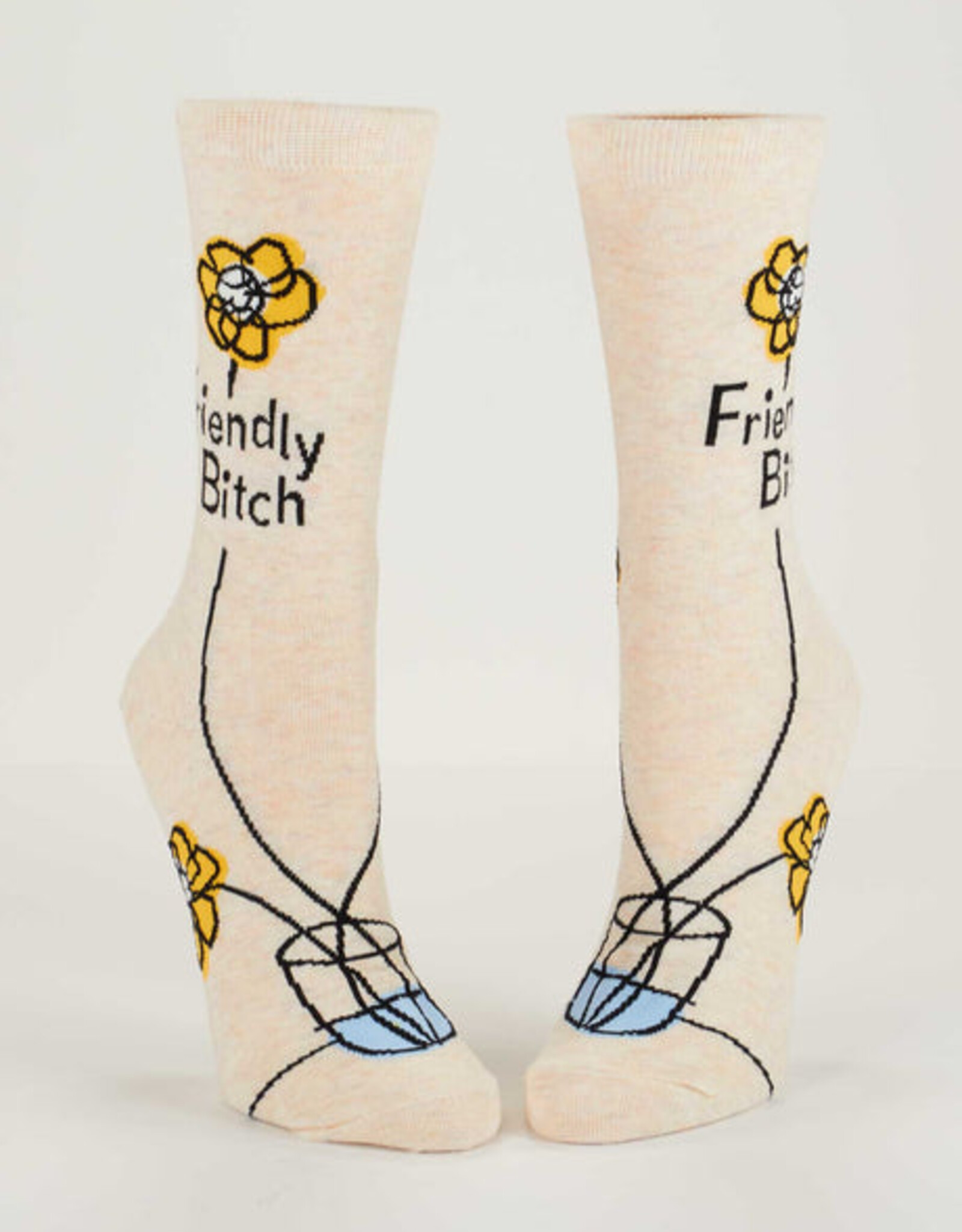 Blue Q Socks - Women's Crew: Friendly Bitch