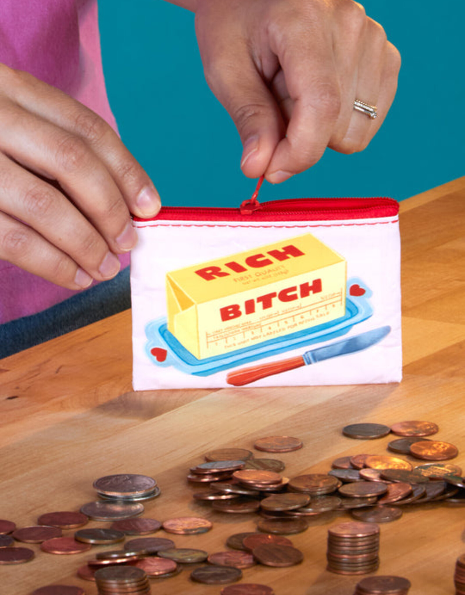 Blue Q Coin Purse - Rich Bitch