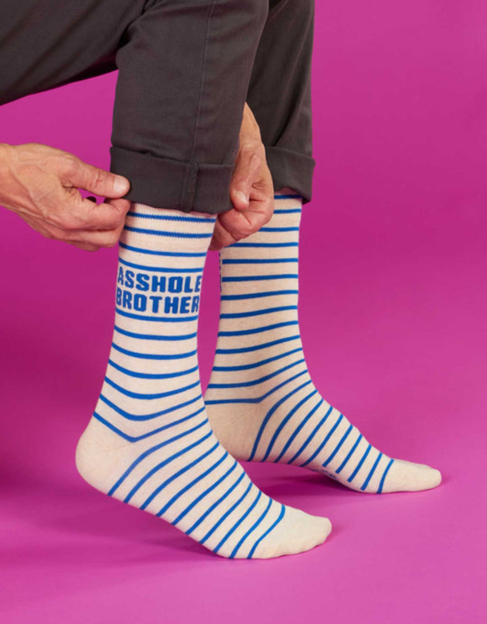 Blue Q Socks - Men's Crew: Asshole Brother