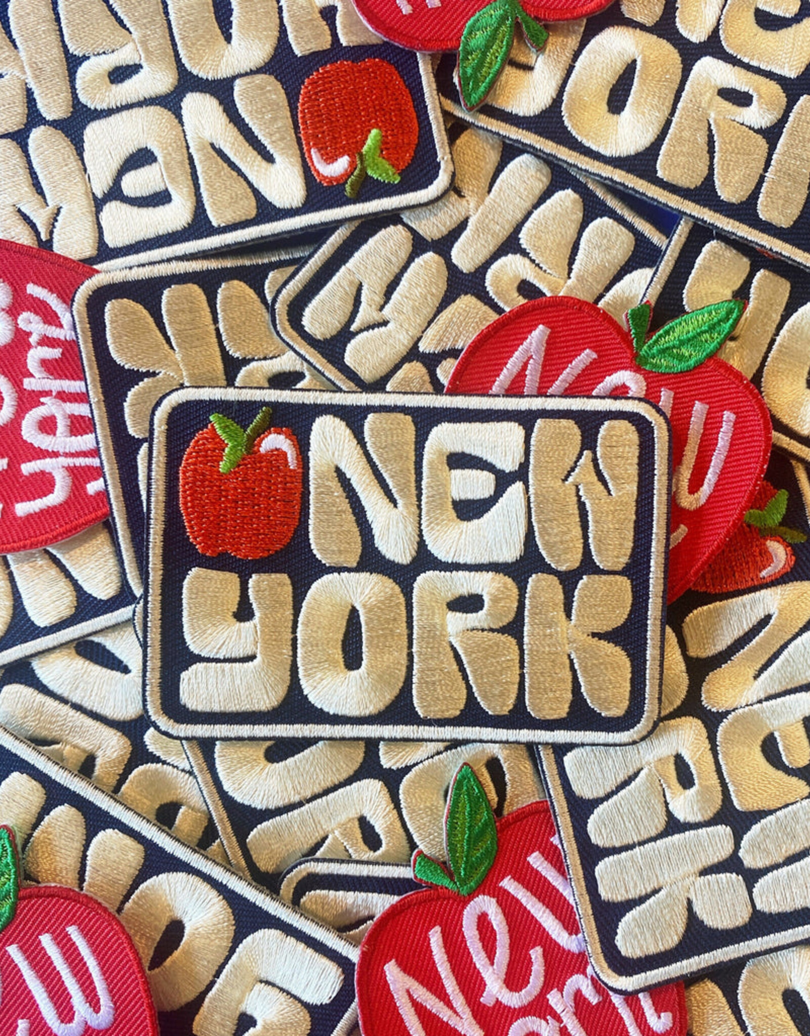 Badge Bomb Patch -  New York Rectangle Apple