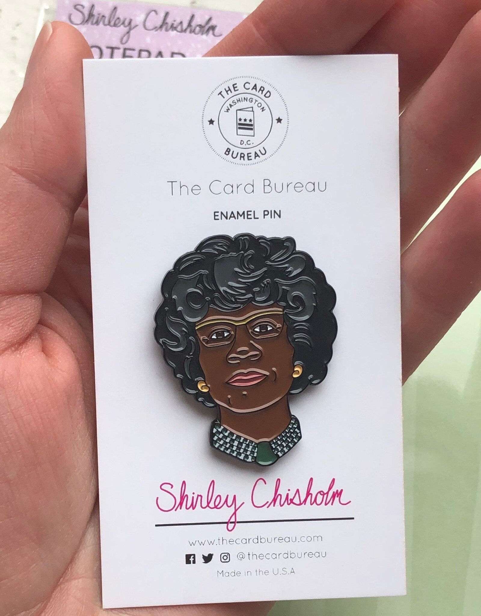 The Card Bureau Enamel Pin: Shirley Chisholm