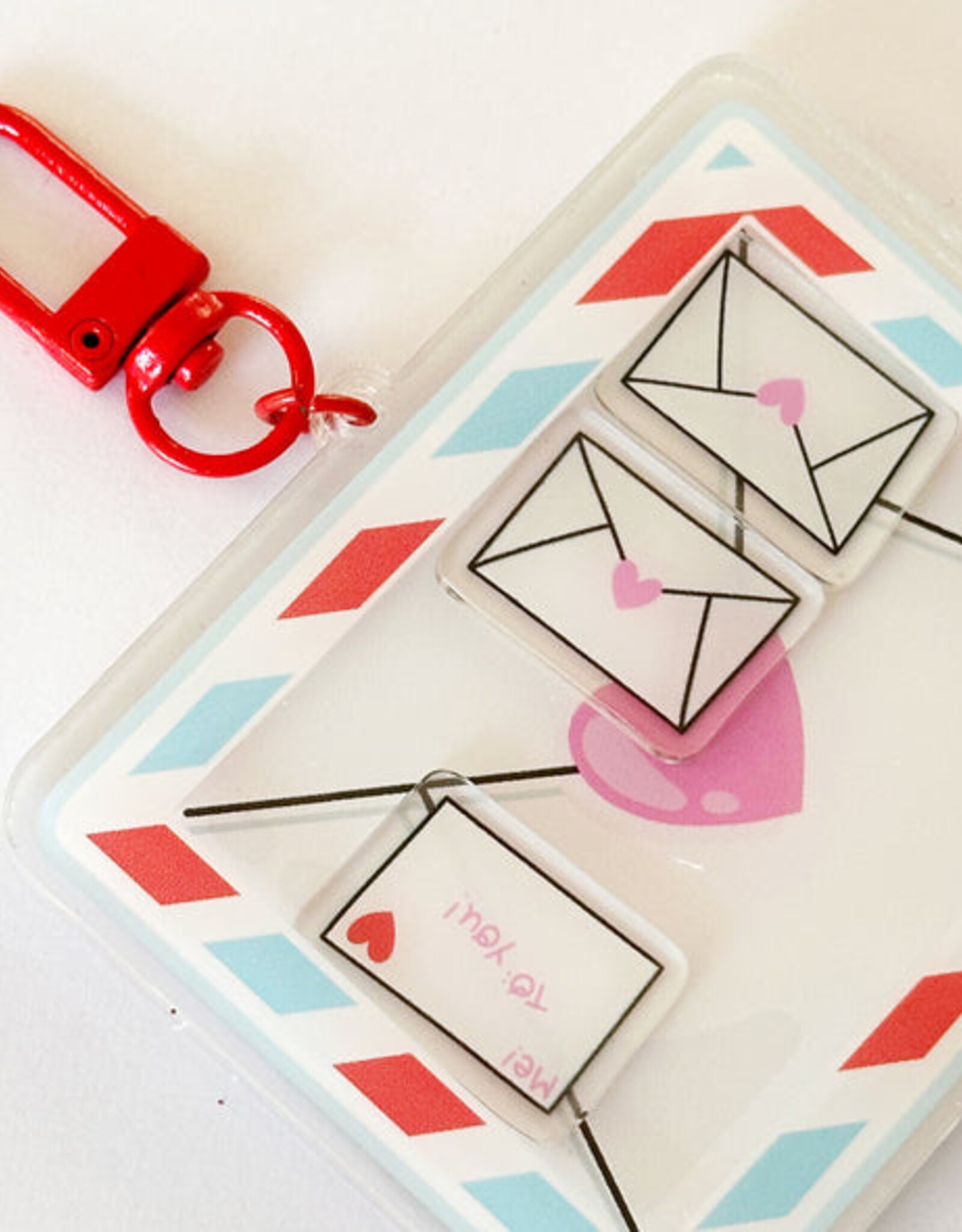 Calliope Pencil Factory Bag Charm Keychain - Envelope Shaker