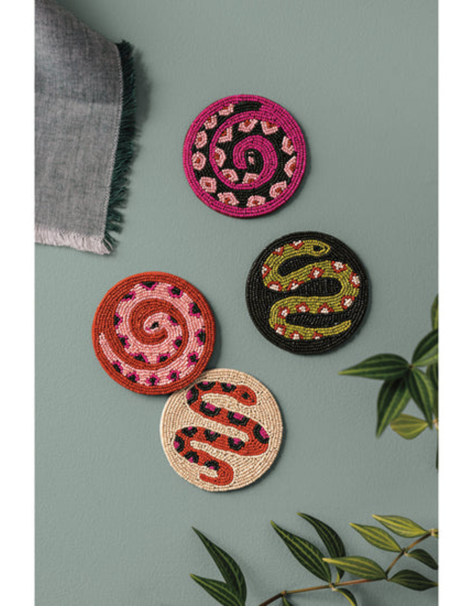 Danica + Now Designs Coaster - Set of 4: Beaded Gardenland