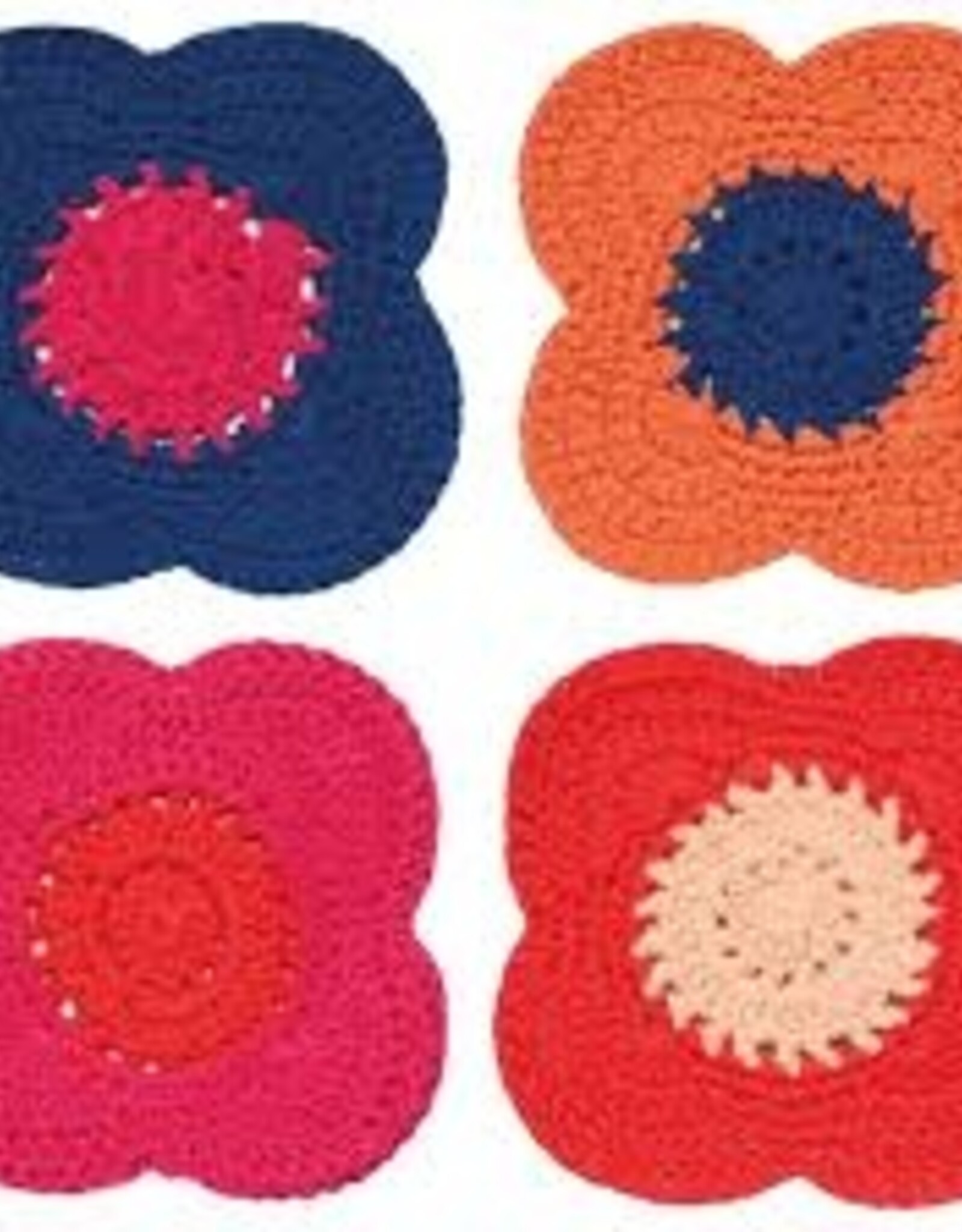 Danica + Now Designs Coasters - set of 4: Crochet Poppy