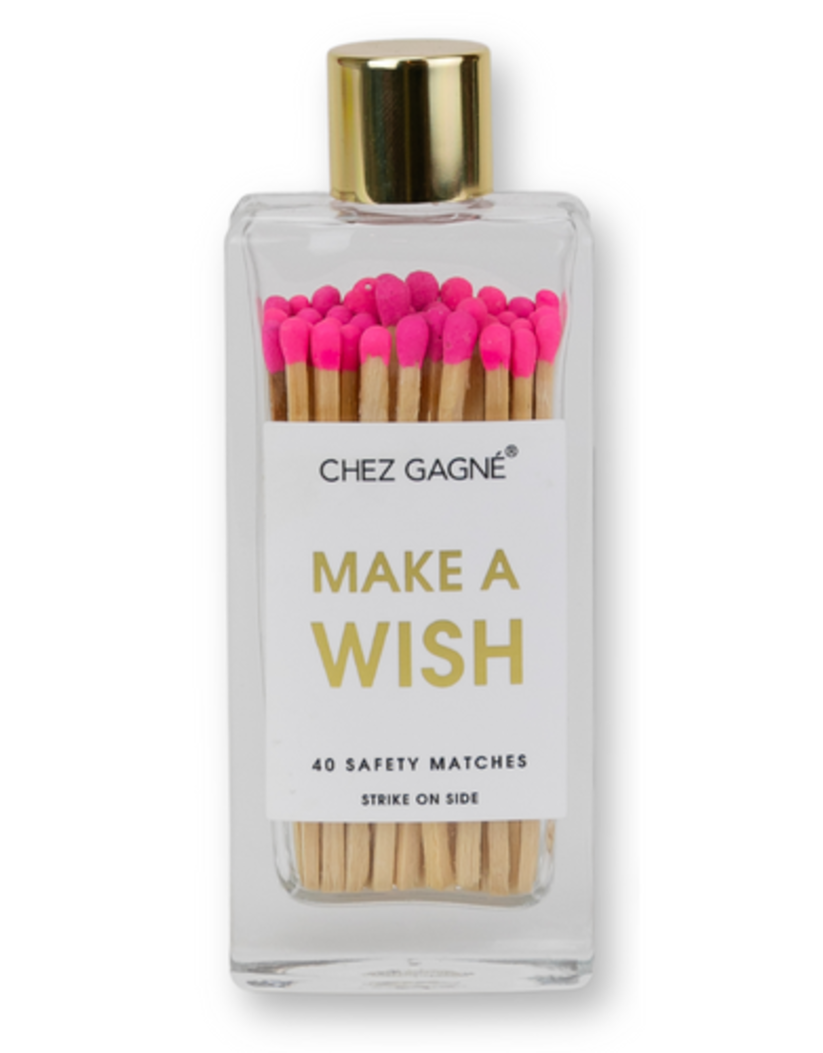 Chez Gagné Glass Bottle Matches: Make A Wish