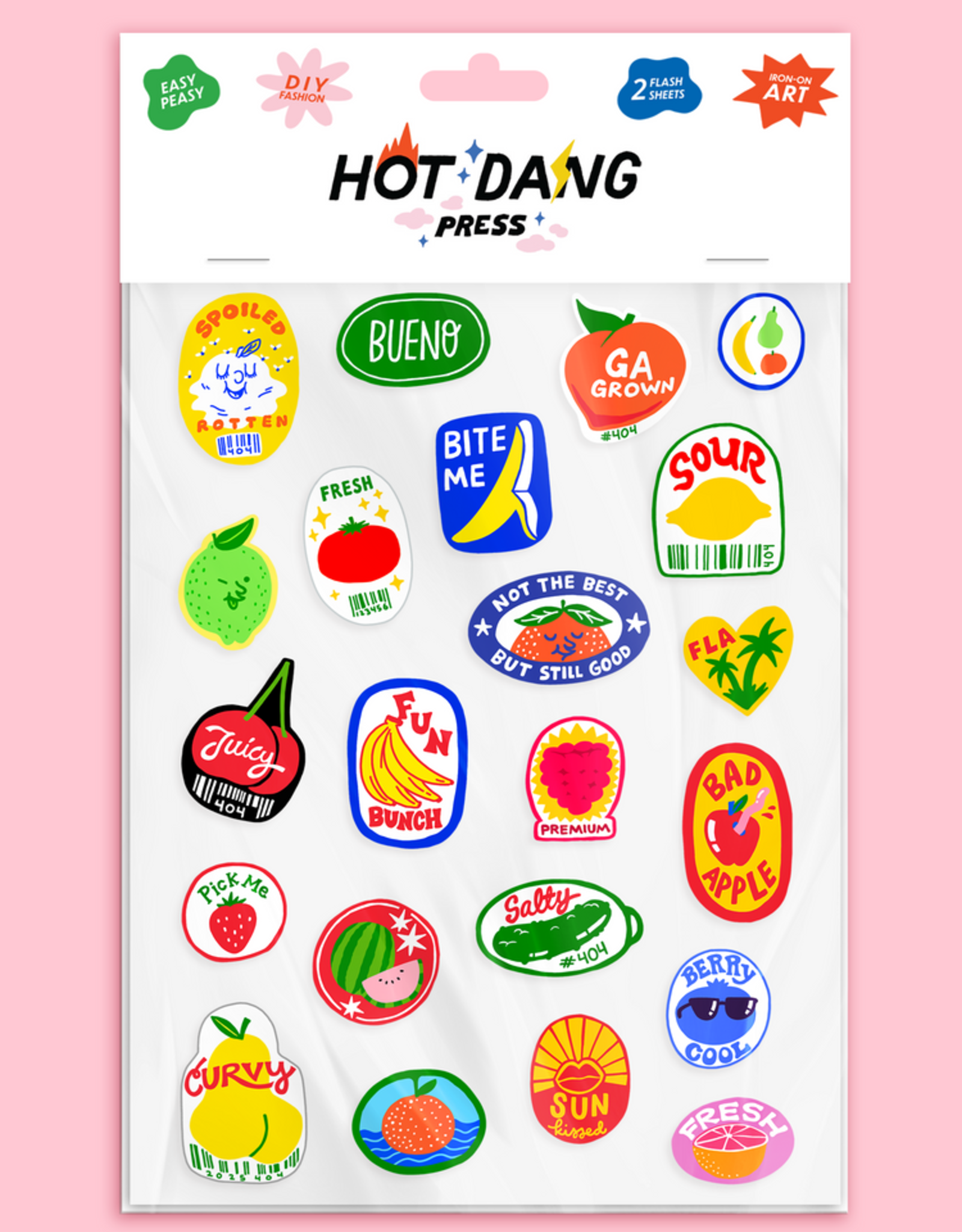 Hot Dang Press Iron On Art - Sheet: Produce Stickers