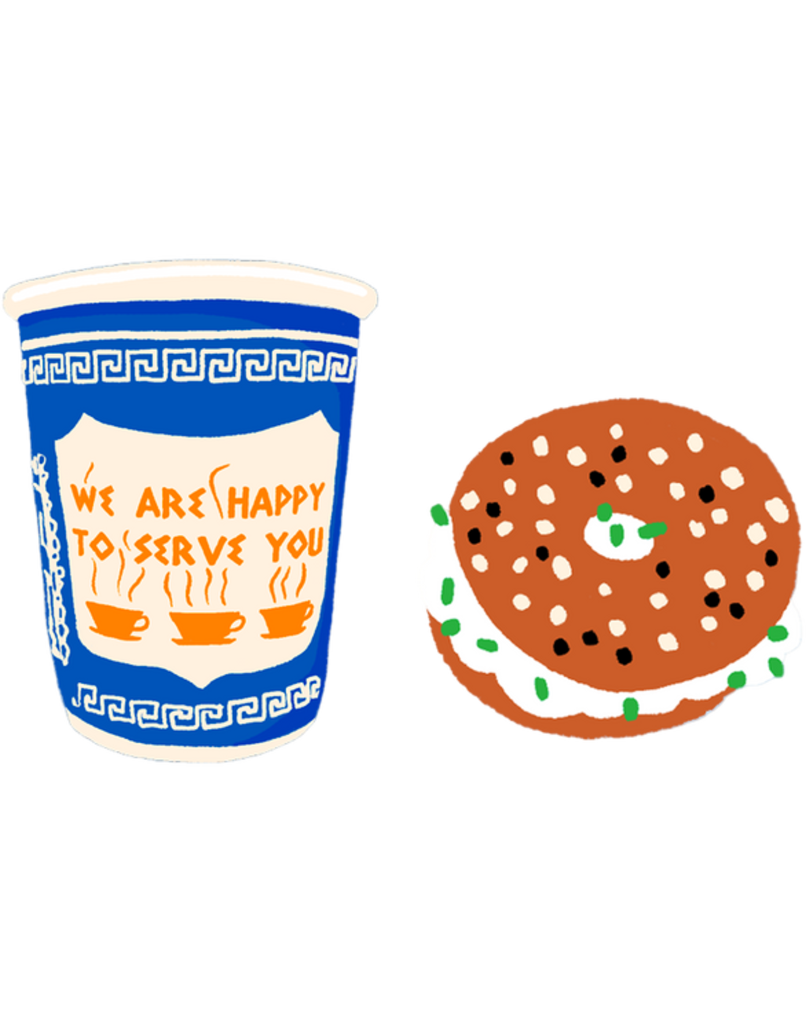 Hot Dang Press Iron On Art - Double: NYC Breakfast Buddies