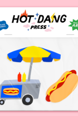 Hot Dang Press Iron On Art - Doubles: Glizzy Buddies Hot Dog