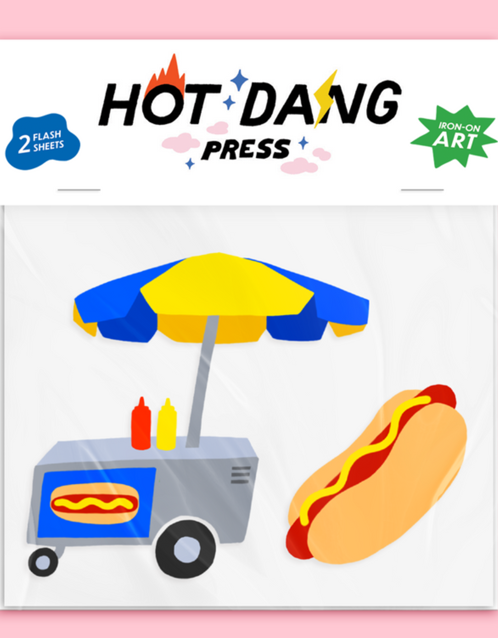 Hot Dang Press Iron On Art - Doubles: Glizzy Buddies Hot Dog