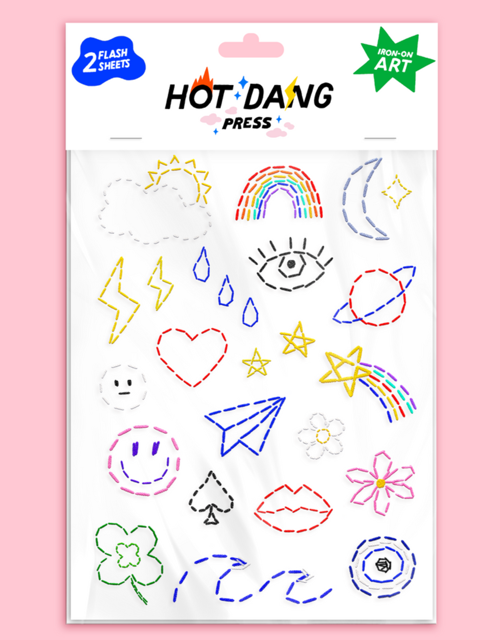 Hot Dang Press Iron On Art - Sheet: Charms Embroidery