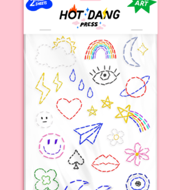Hot Dang Press Iron On Art - Sheet: Charms Embroidery