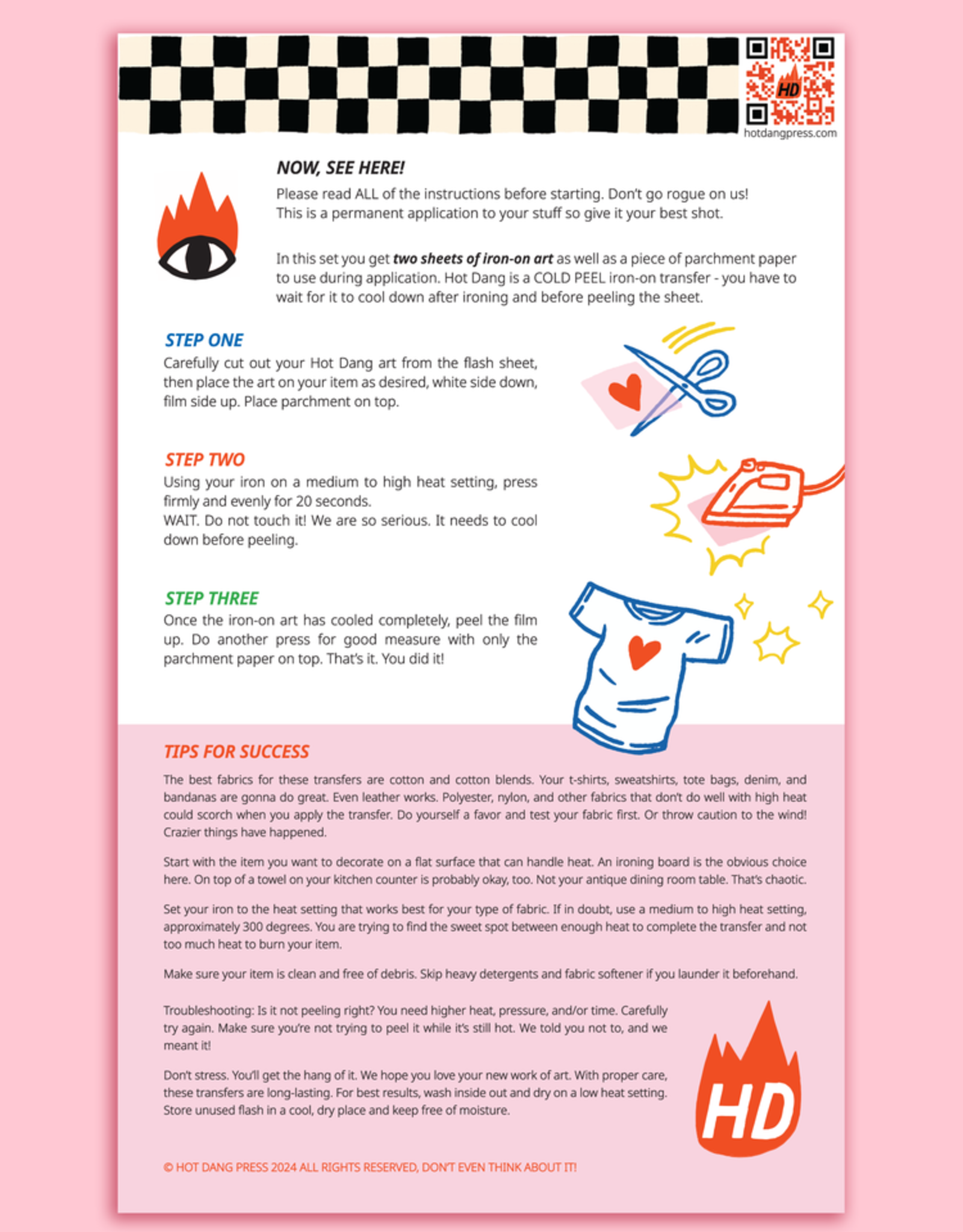 Hot Dang Press Iron On Art - Sheet: Charms Embroidery