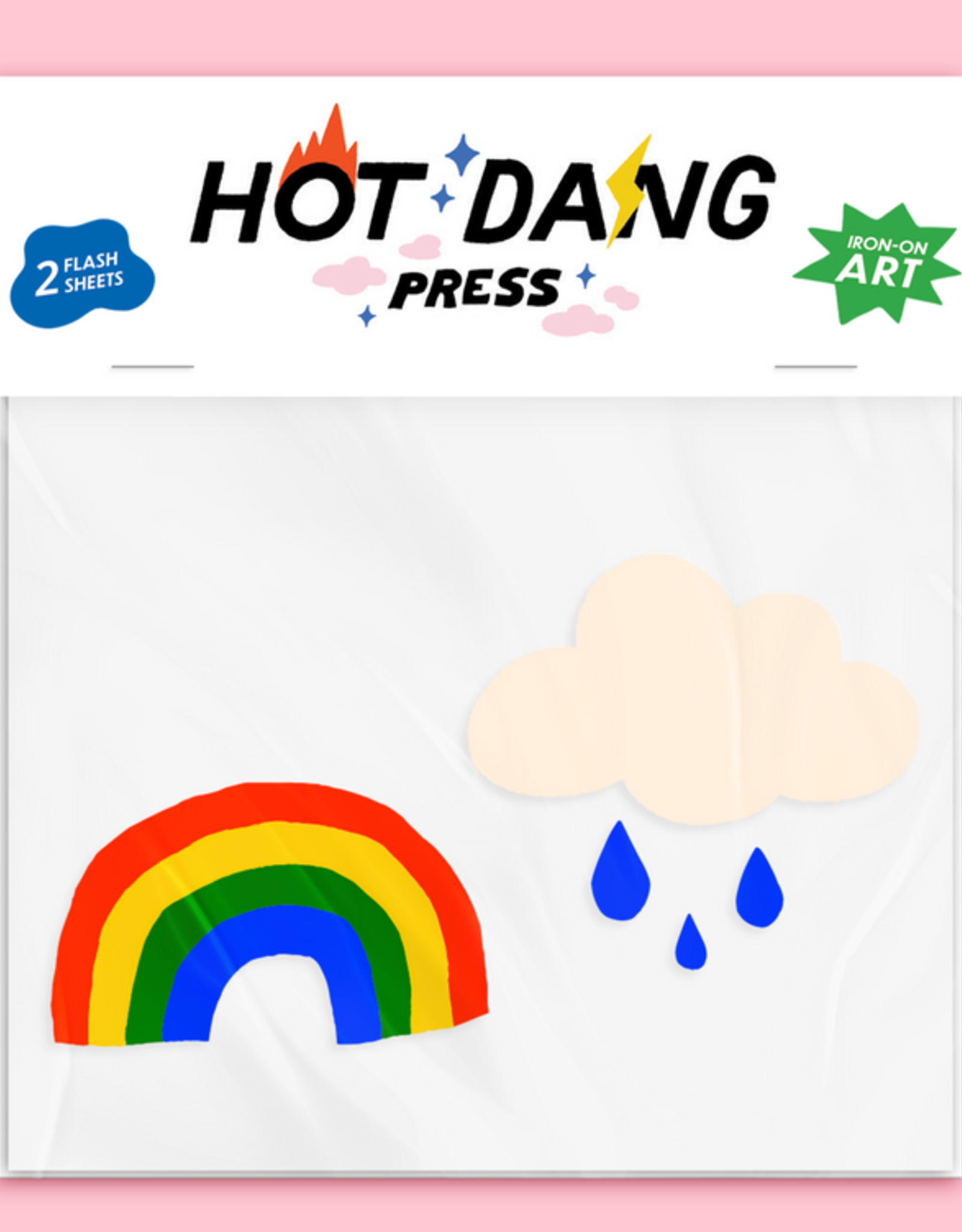 Hot Dang Press Iron On Art - Double: Rainbow and Cloud
