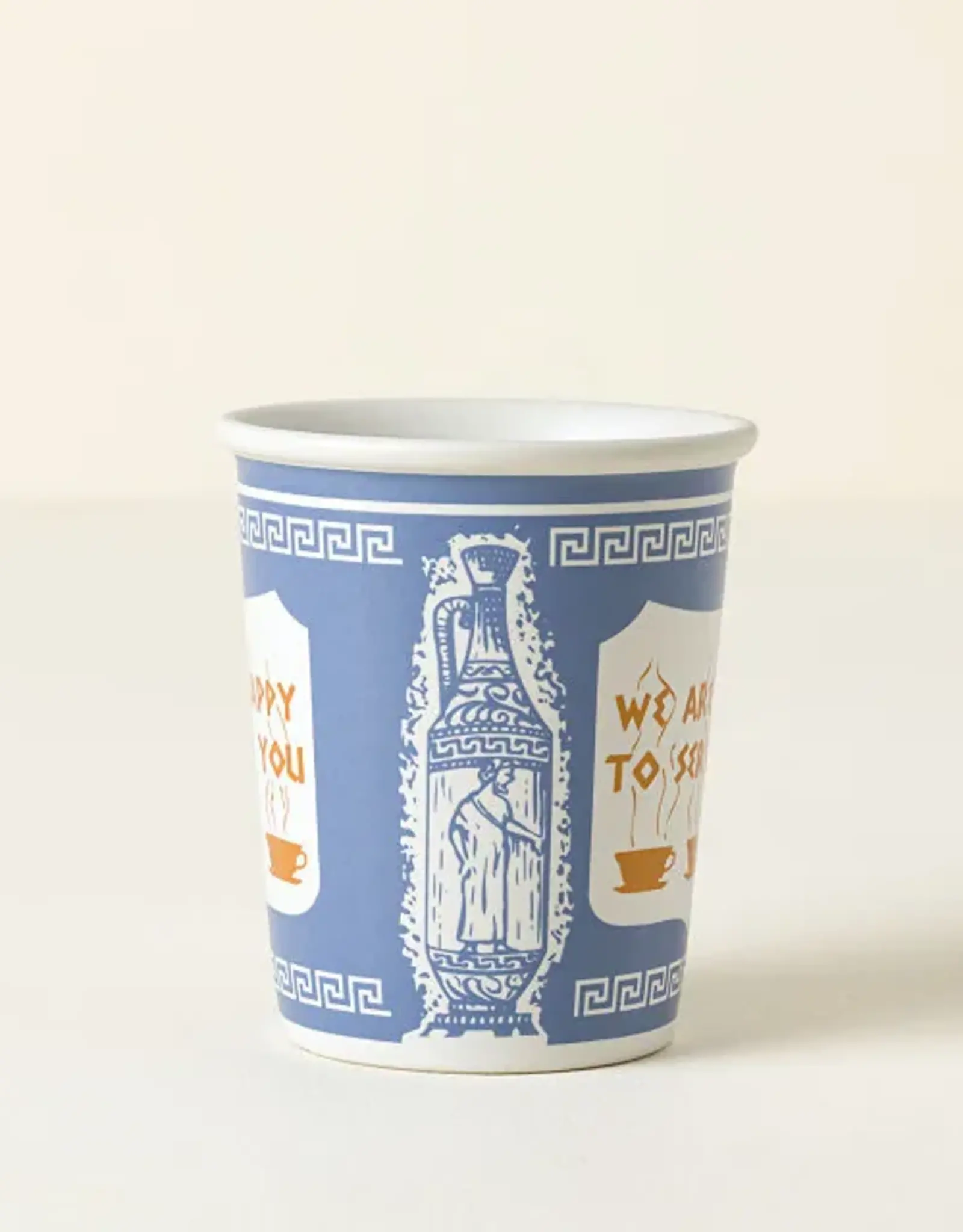 ExceptionLab, Inc Ceramic Mug - NYC Greek Coffee Cup Happy to Serve You