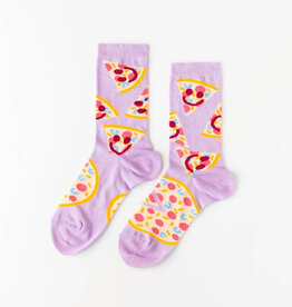 Yellow Owl Workshop Socks - Women's Crew: Pizza Face