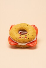 Gone to the Dogs Dog Toy - Felt Bagel Squeaker