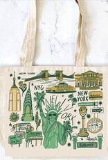 Calhoun & Co Tote - Canvas Zipper: New York City Lady Liberty