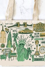 Calhoun & Co Tote - Canvas Zipper: New York City Lady Liberty