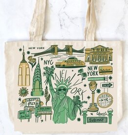 Calhoun & Co Tote - Canvas Zipper: New York City Lady Liberty