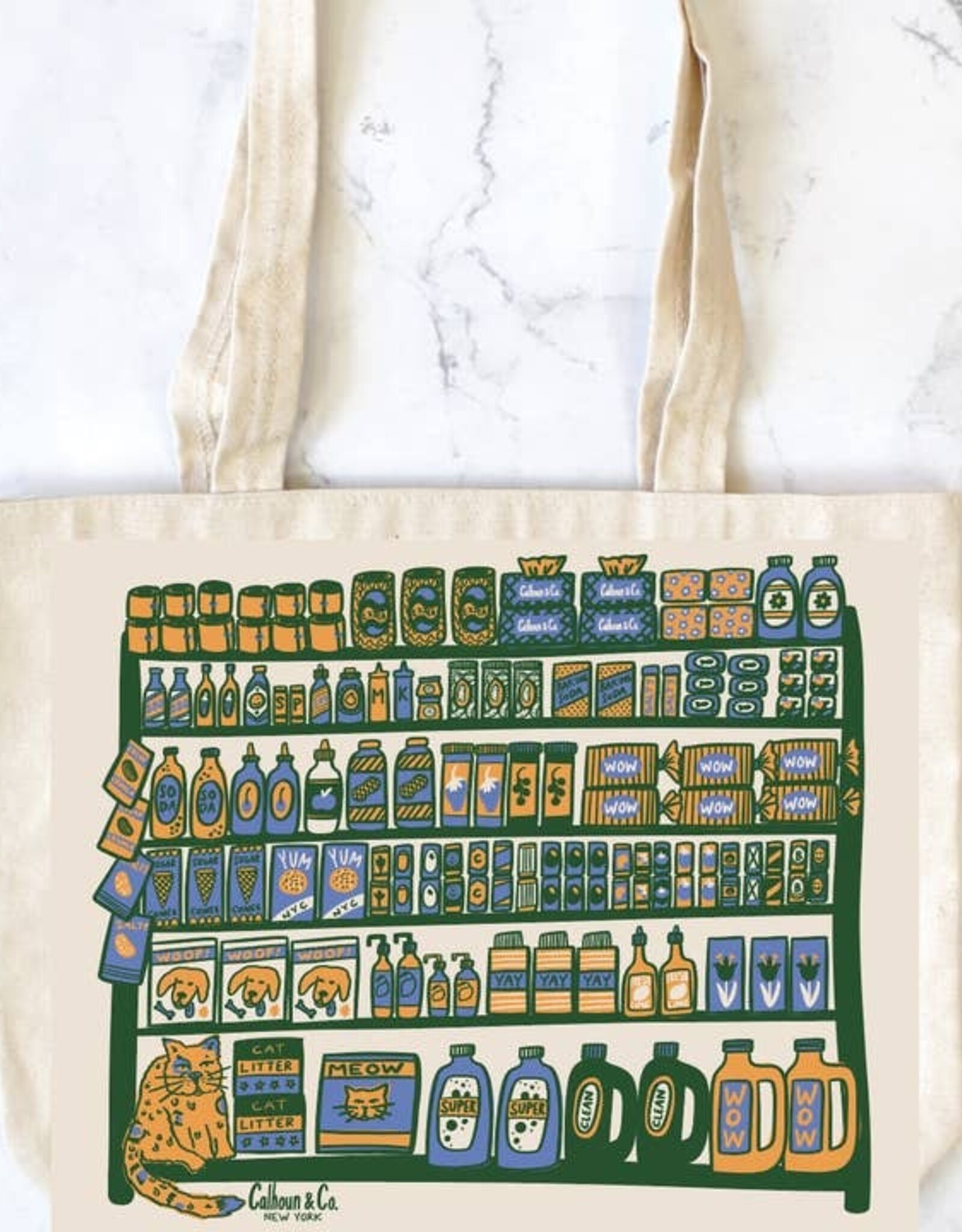 Calhoun & Co Tote - Canvas w/ Zipper: Bodega Shelfie