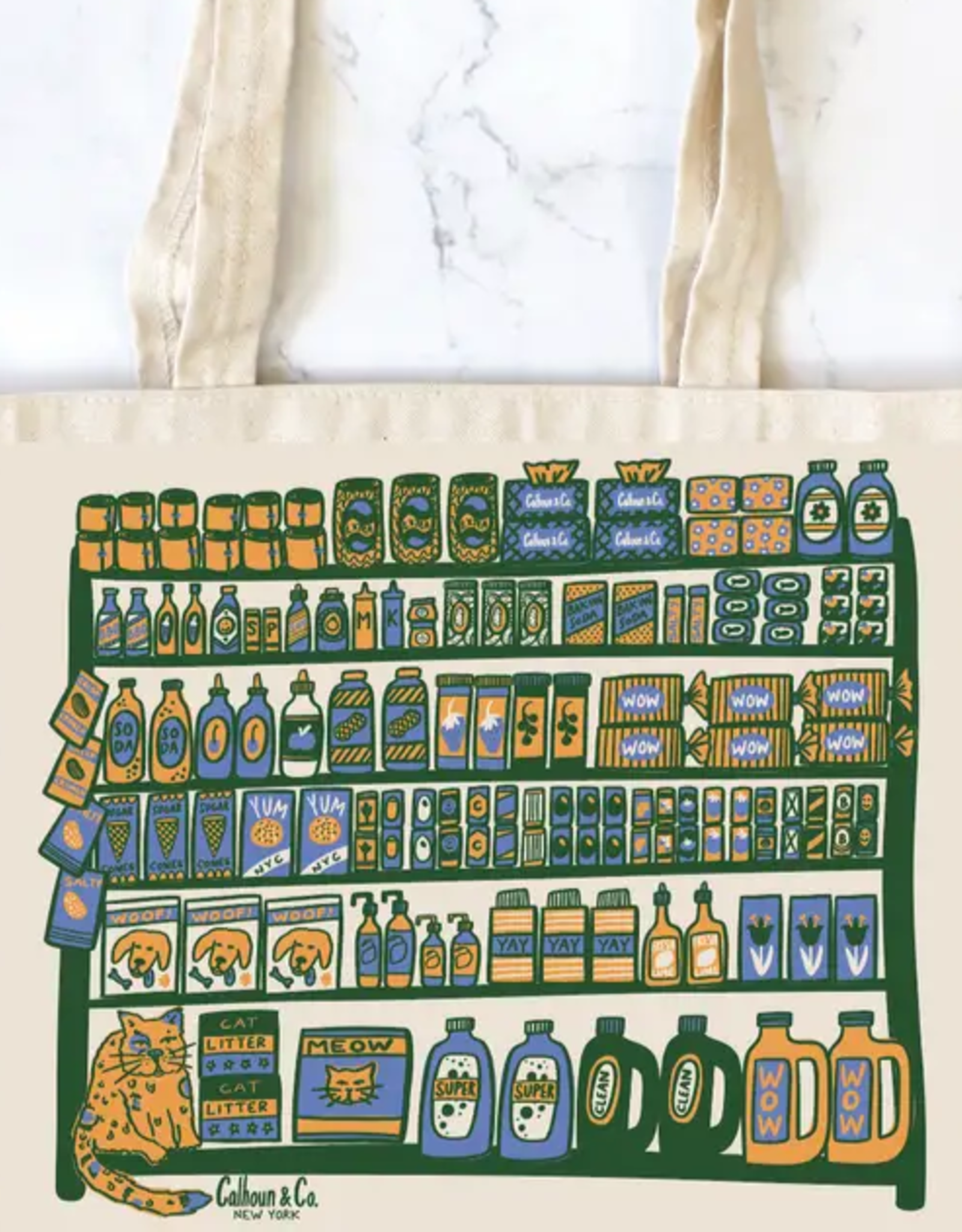 Calhoun & Co Tote - Canvas w/ Zipper: Bodega Shelfie