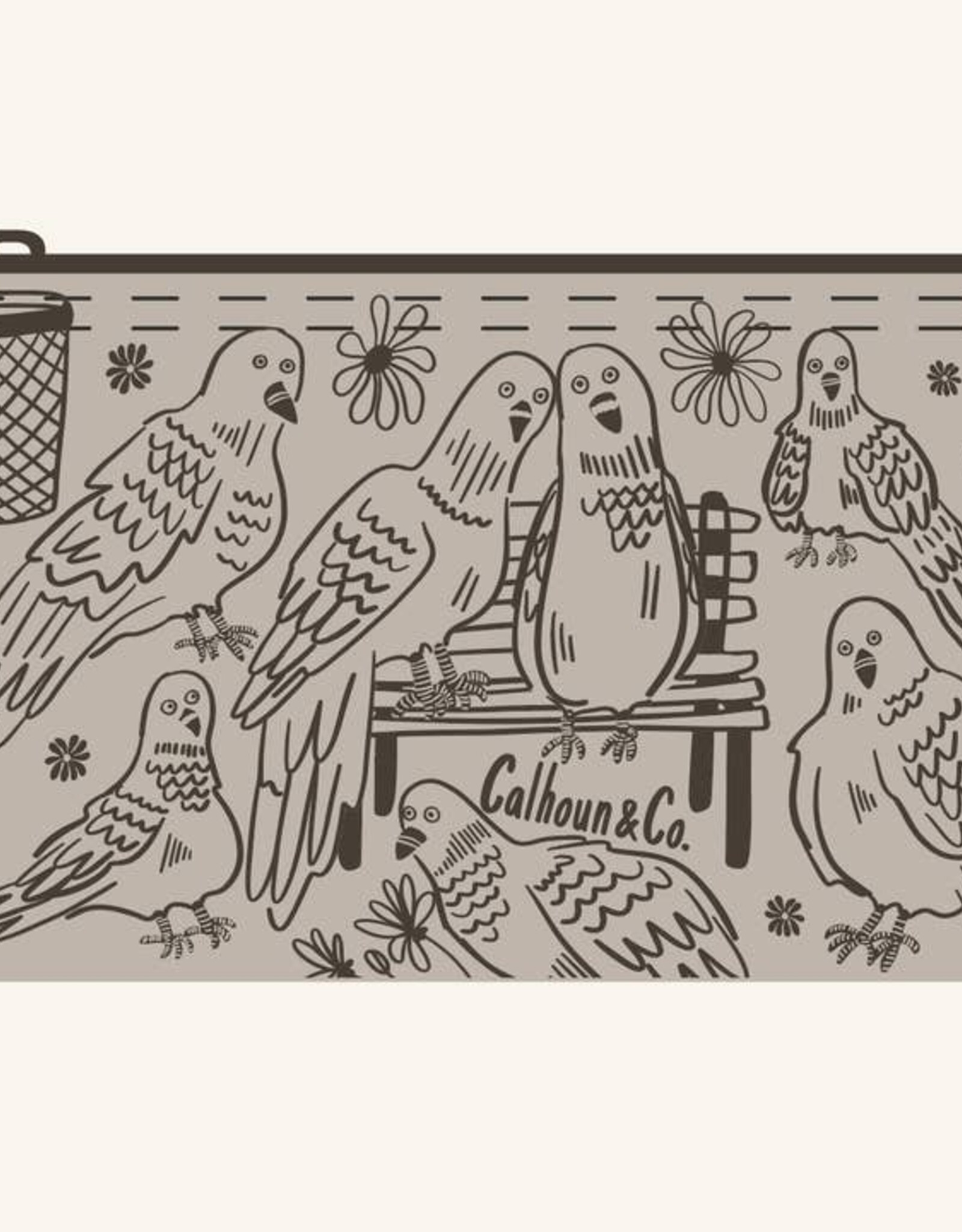 Calhoun & Co Zipper Pouch - Park Pigeons