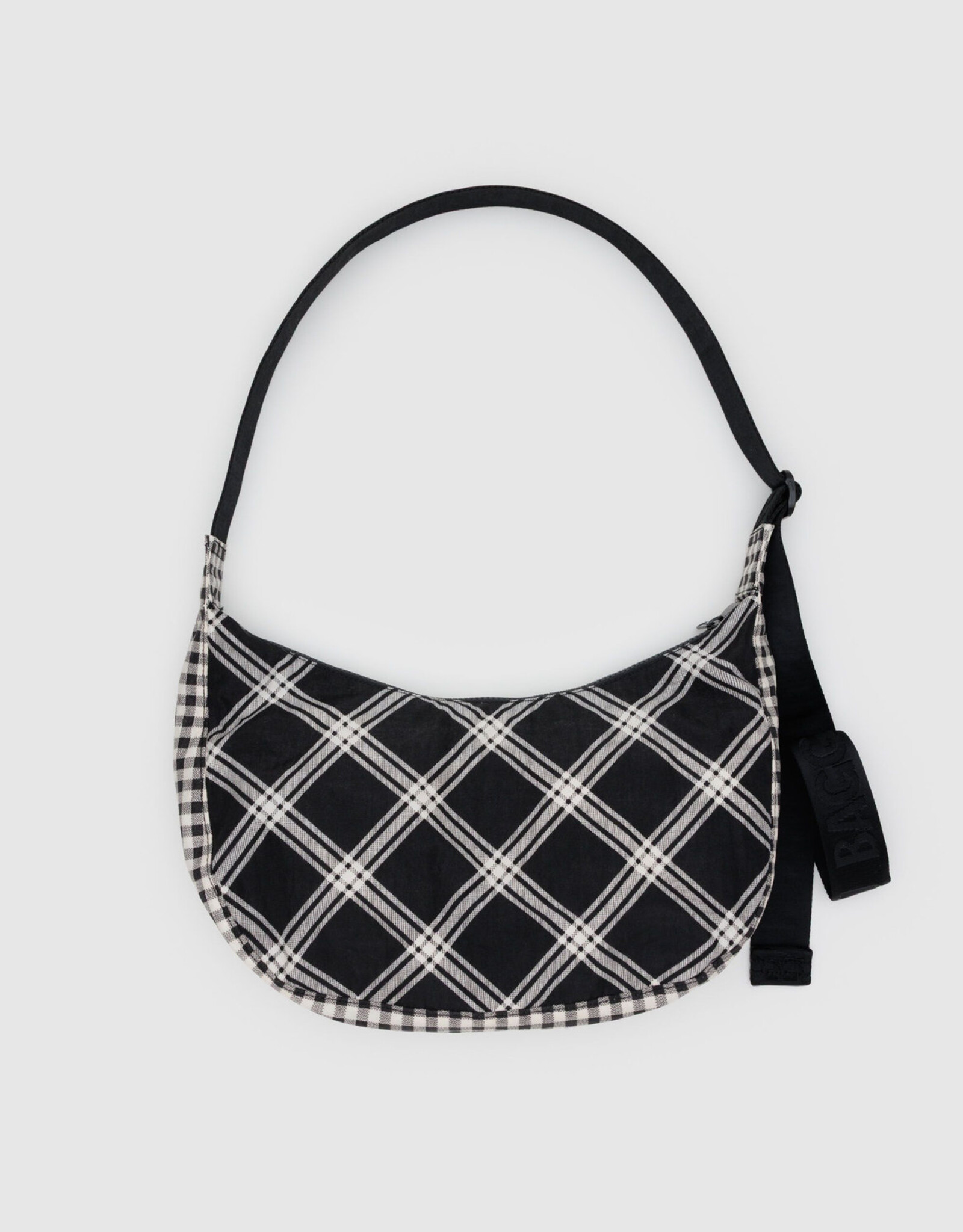 BAGGU Crescent Bag - Medium: Mixed Plaid
