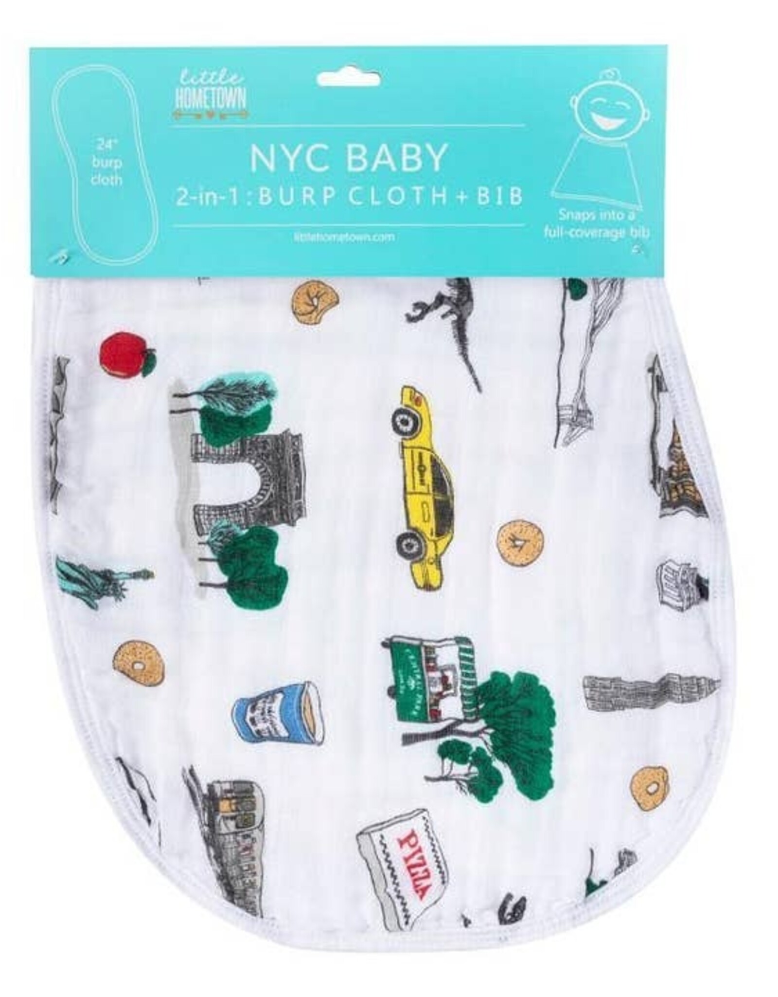 Little Hometown Baby Bib and Burp Cloth - New York City
