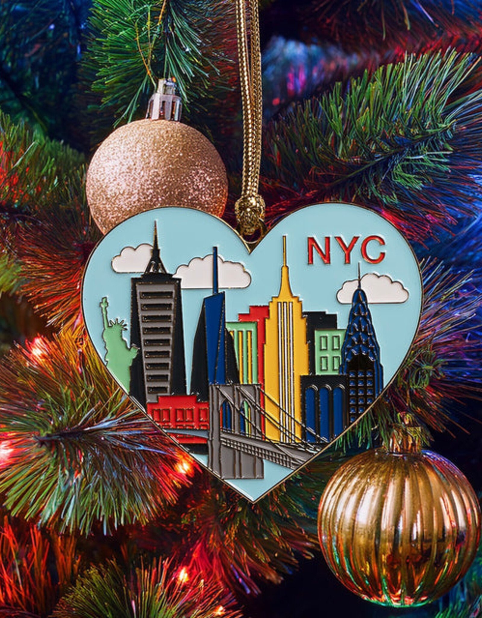 The Found Ornament - Enamel NYC Skyline Heart