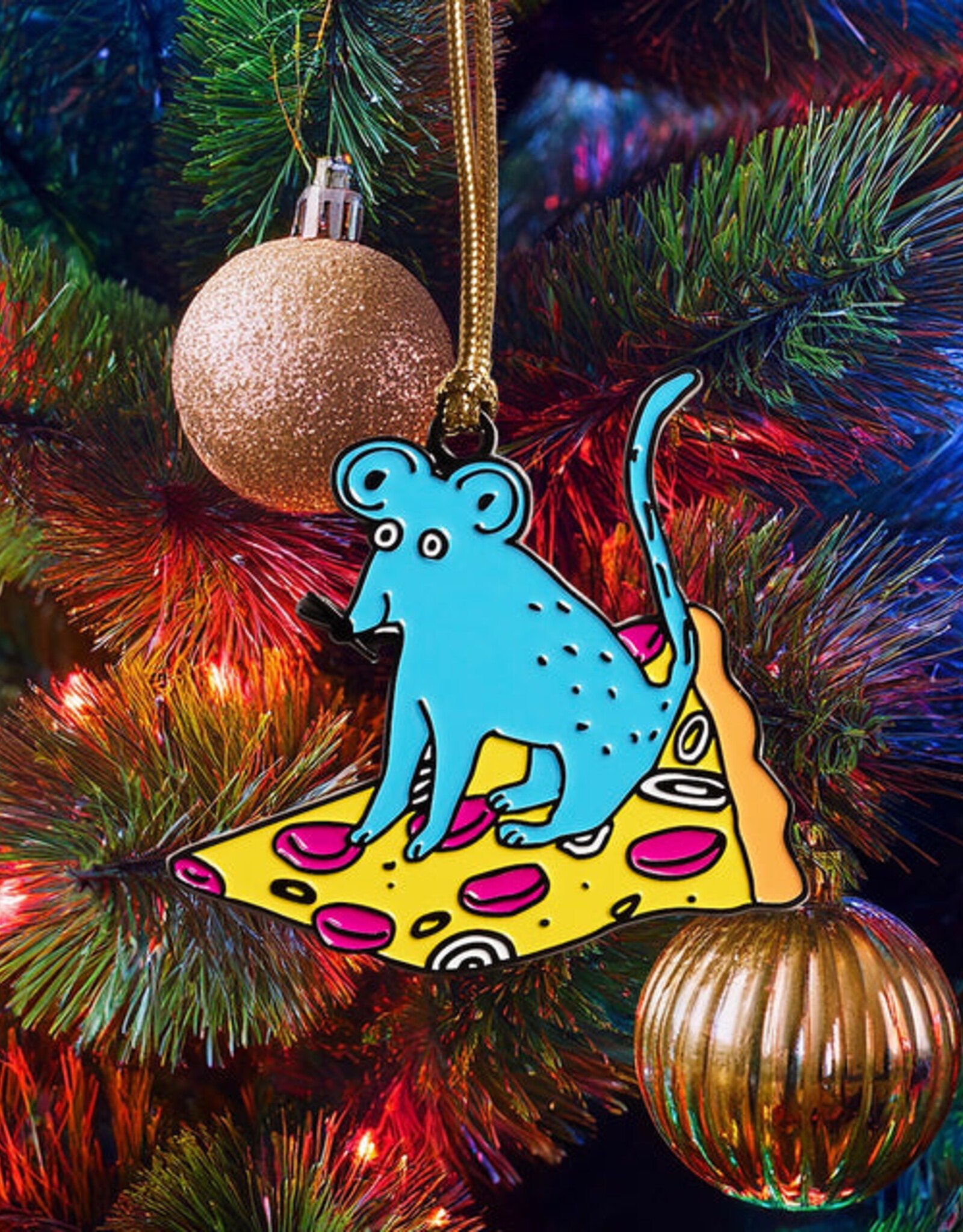 The Found Ornament - Enamel Pizza Rat