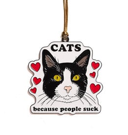 The Found Ornament - Enamel: Cats becasue People Suck