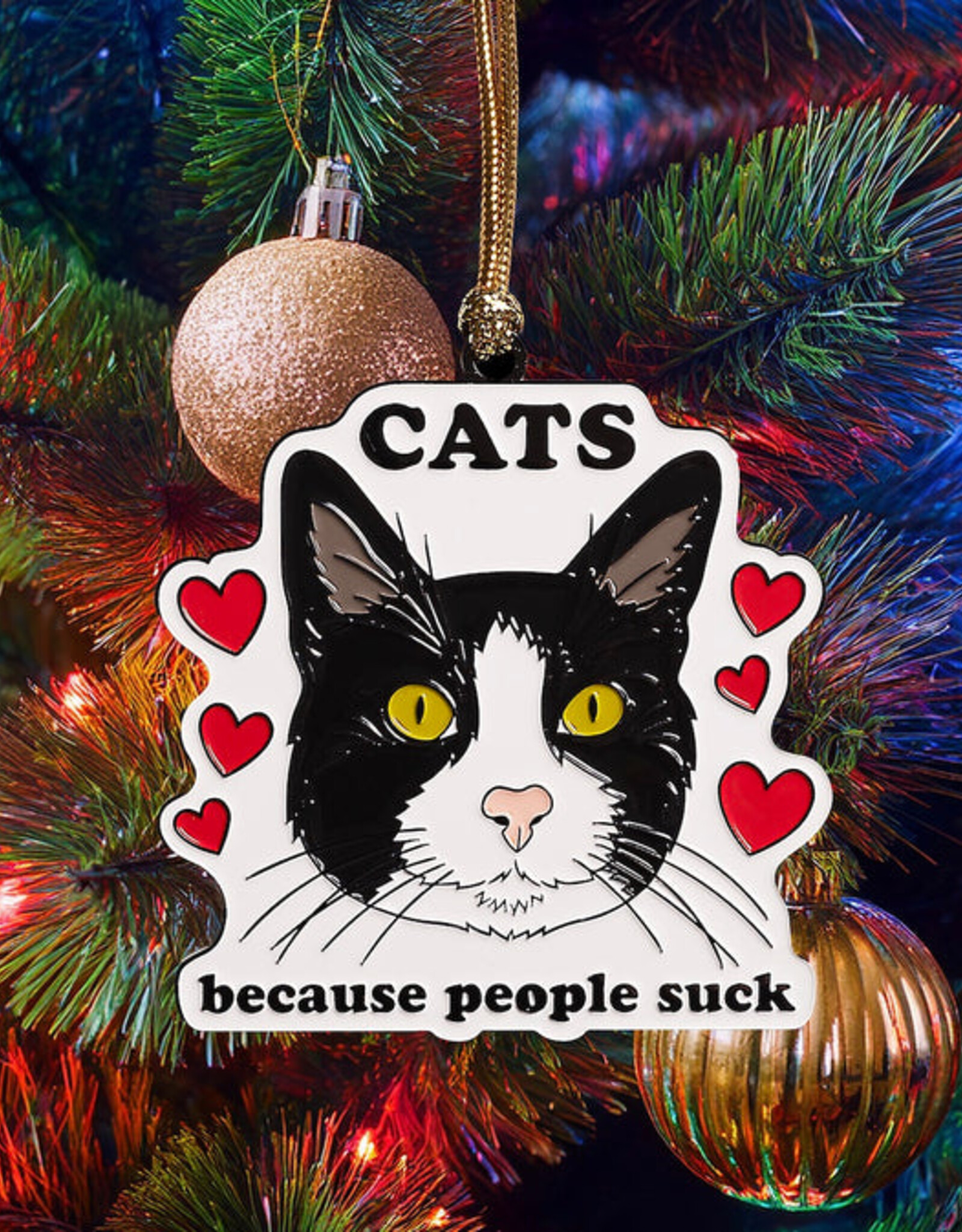 The Found Ornament - Enamel: Cats becasue People Suck