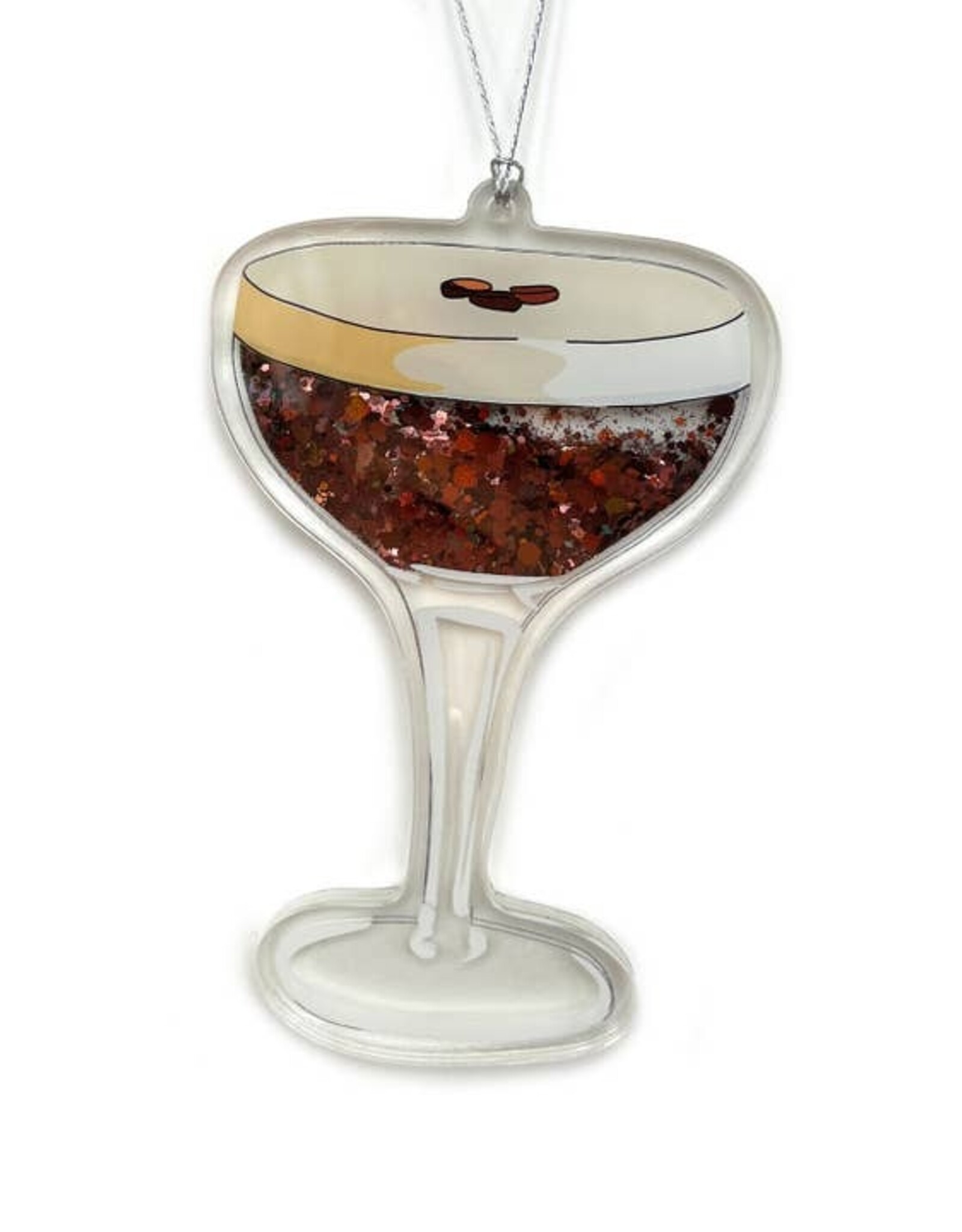 Drawn Goods Ornament - Glitter Shaker: Espresso Martini