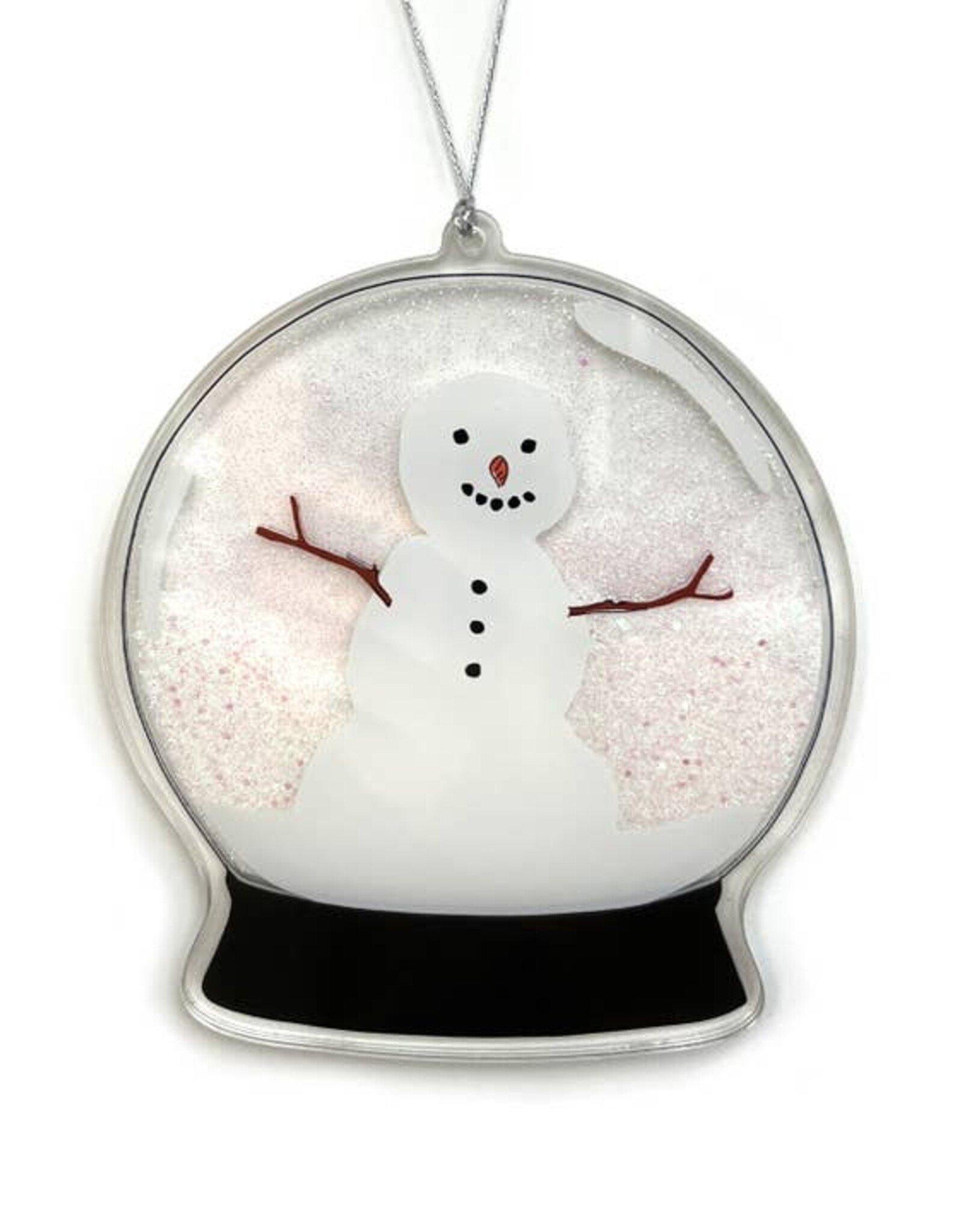 Drawn Goods Ornament - Glitter Shaker: Snow Globe Snowman