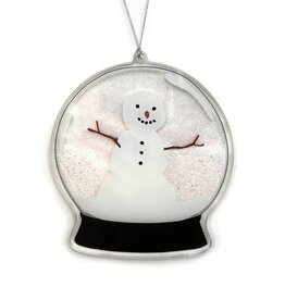 Drawn Goods Ornament - Glitter Shaker: Snow Globe Snowman