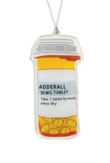 Drawn Goods Ornament - Shaker: Adderall Pill Bottle