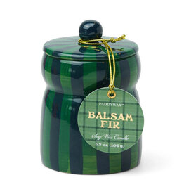Paddywax Candle - Cabana Stripe: Green/Navy Balsam Fir