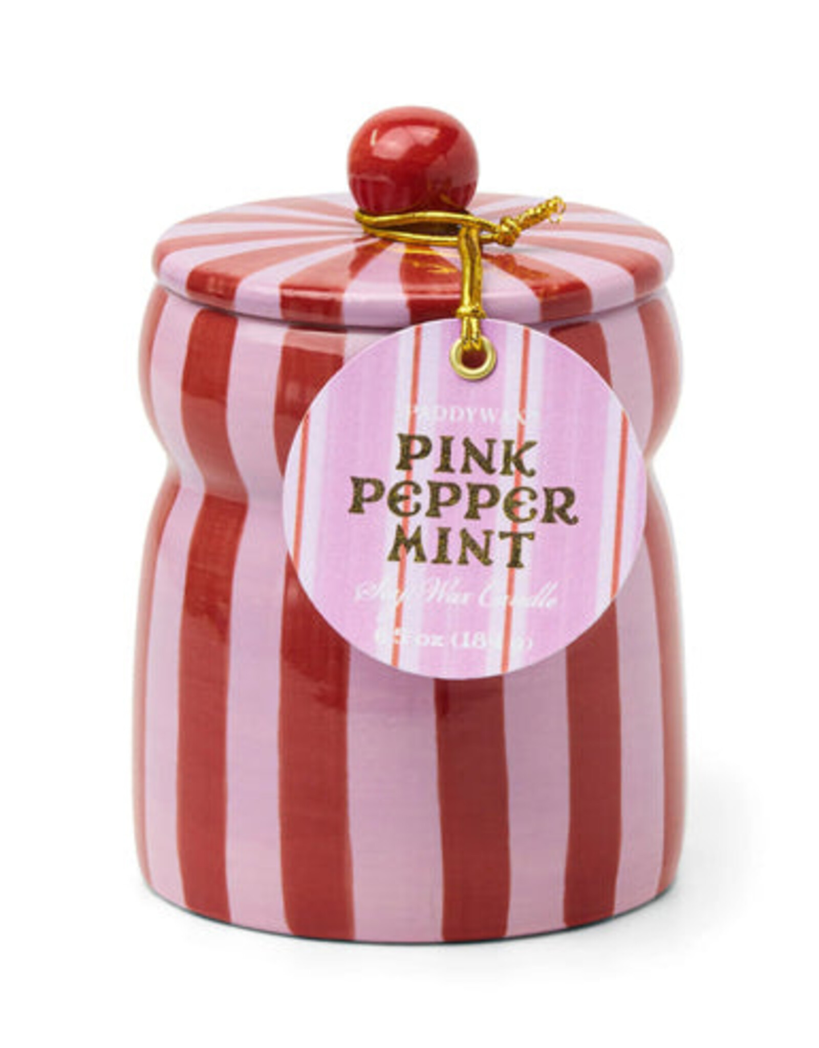 Paddywax Candle - Cabana Stripe: Red/Pink Peppermint