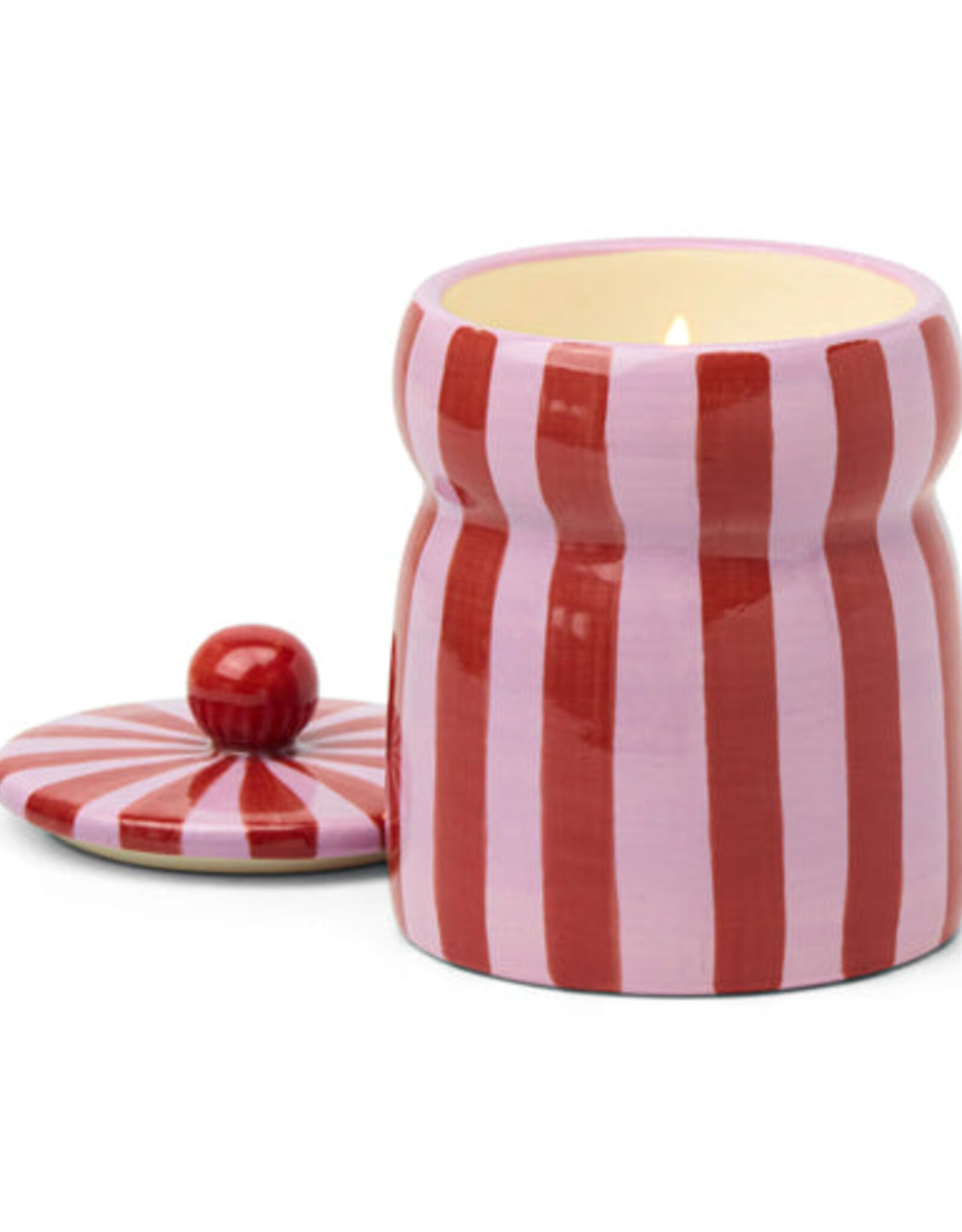 Paddywax Candle - Cabana Stripe: Red/Pink Peppermint
