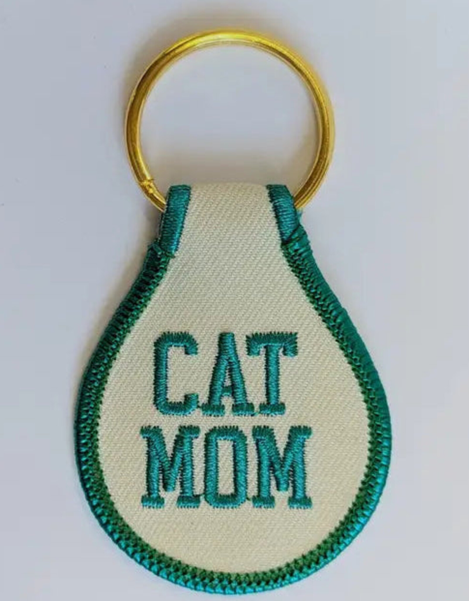 He Said She Said Keyring - Fabric embroidered CAT MOM
