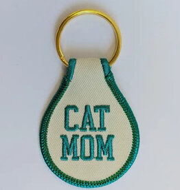 He Said She Said Keyring - Fabric embroidered CAT MOM