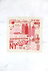 Calhoun & Co Tea Towel - New York Big apple Pink & Red