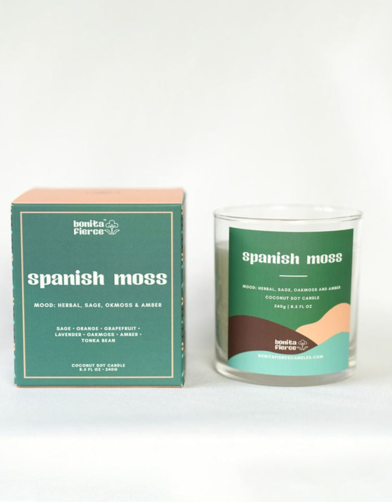 Bonita Fierce Candles Candle - Boxed:  Spanish Moss