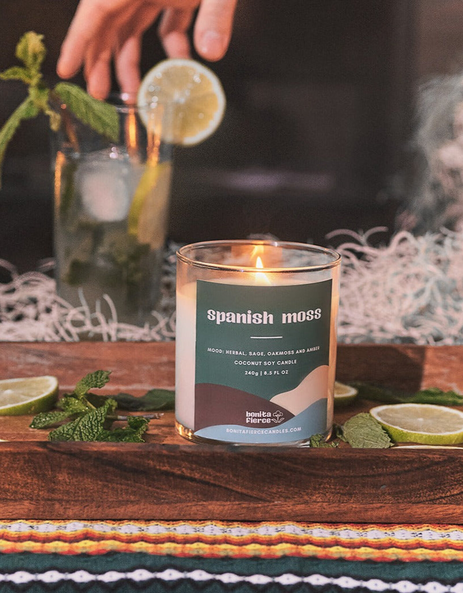 Bonita Fierce Candles Candle - Boxed:  Spanish Moss