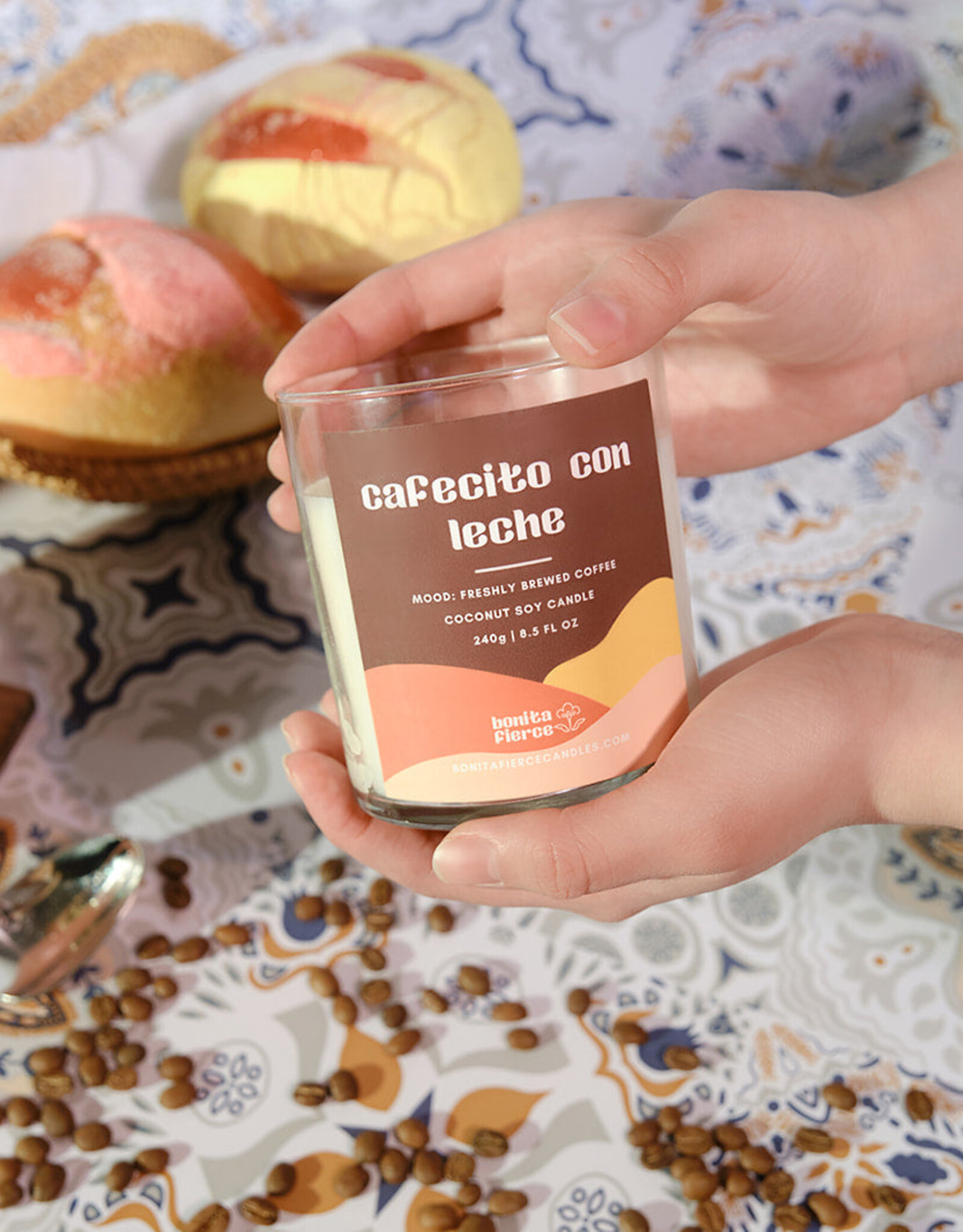 Bonita Fierce Candles Candle - Boxed:  Cafecito Con Leche