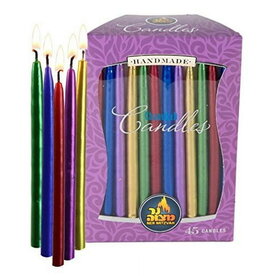 Ner Mitzvah Chanukah Candles - Metallic Multi Color