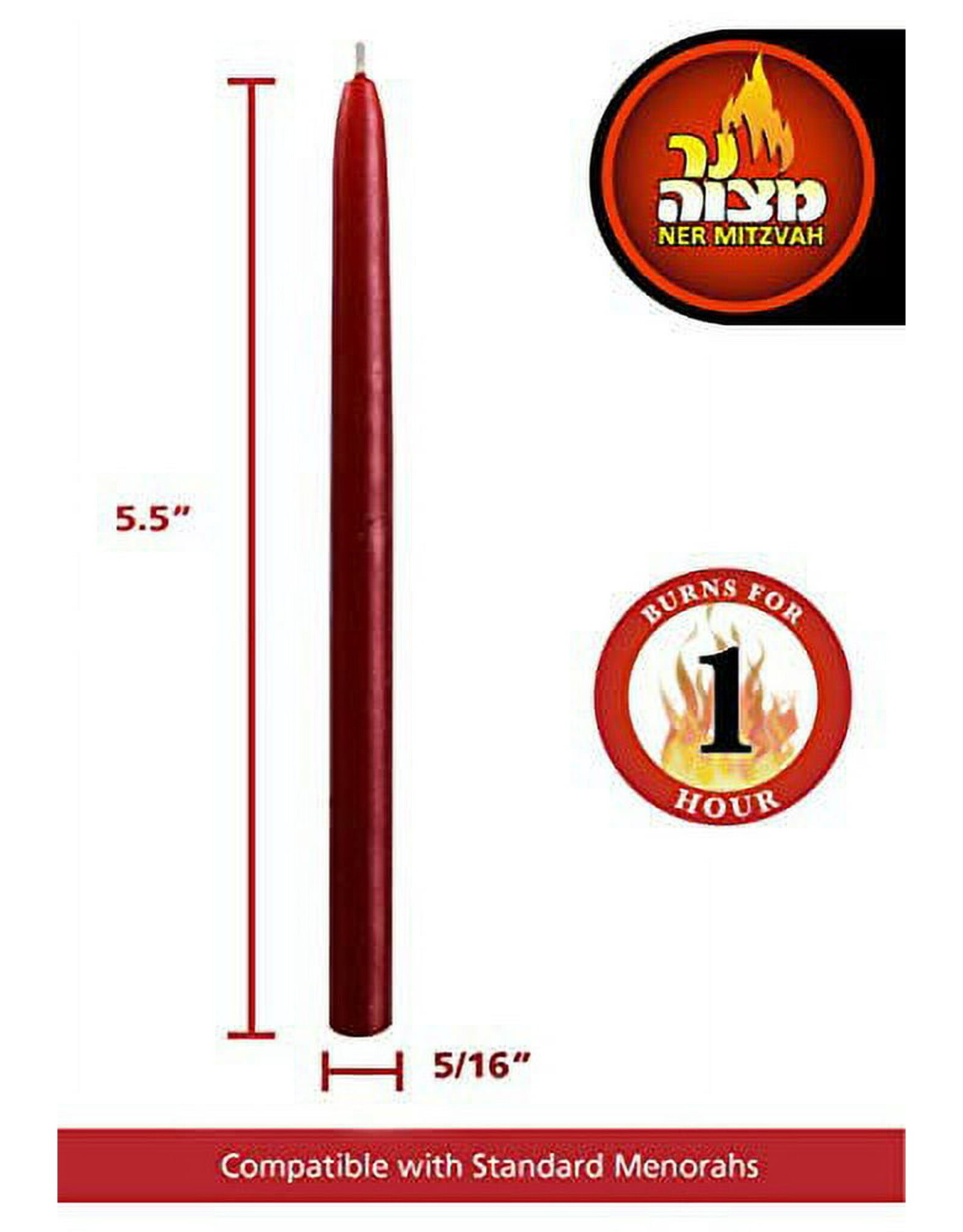 Ner Mitzvah Chanukah Candles - Metallic Multi Color