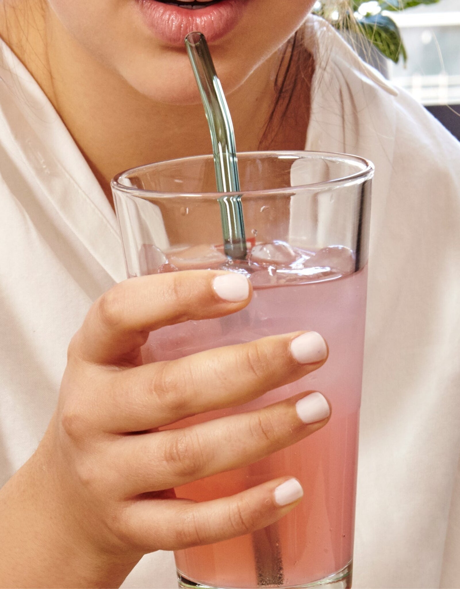 Kikkerland Reusable Glass Straws - Colorful