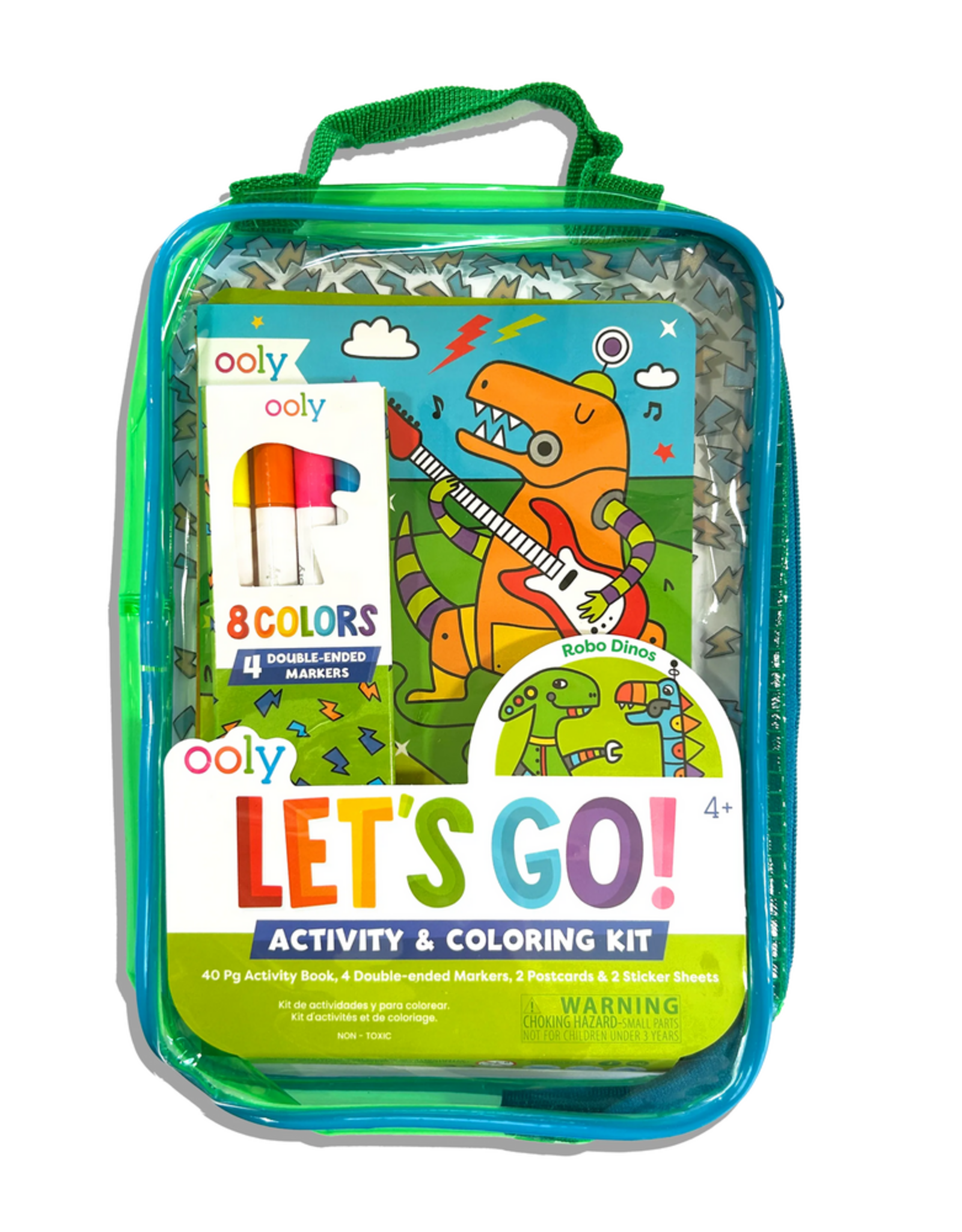 Ooly DBA International Arrivals Activity & Coloring Kit - Let's Go! Robo Dinos