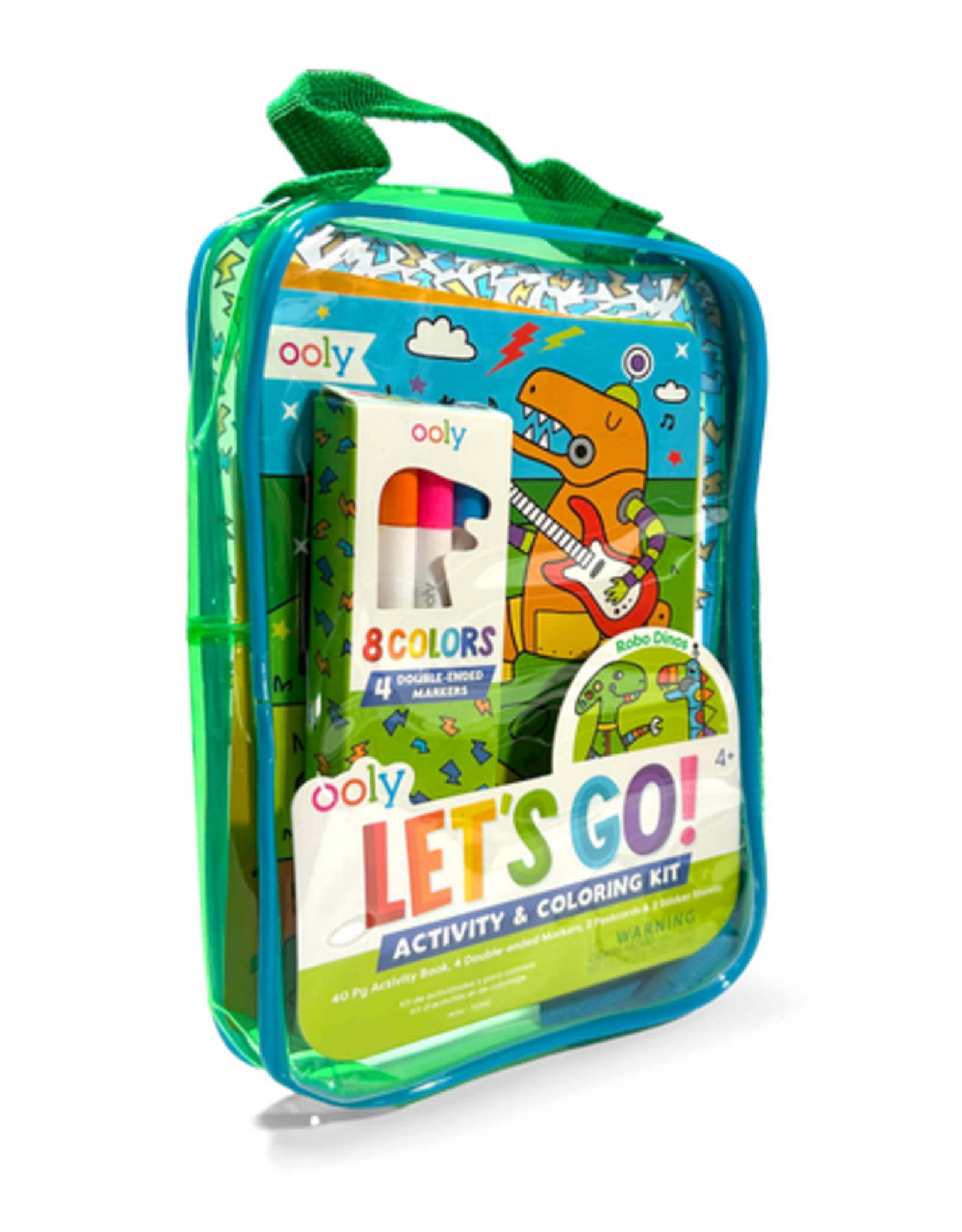 Ooly DBA International Arrivals Activity & Coloring Kit - Let's Go! Robo Dinos